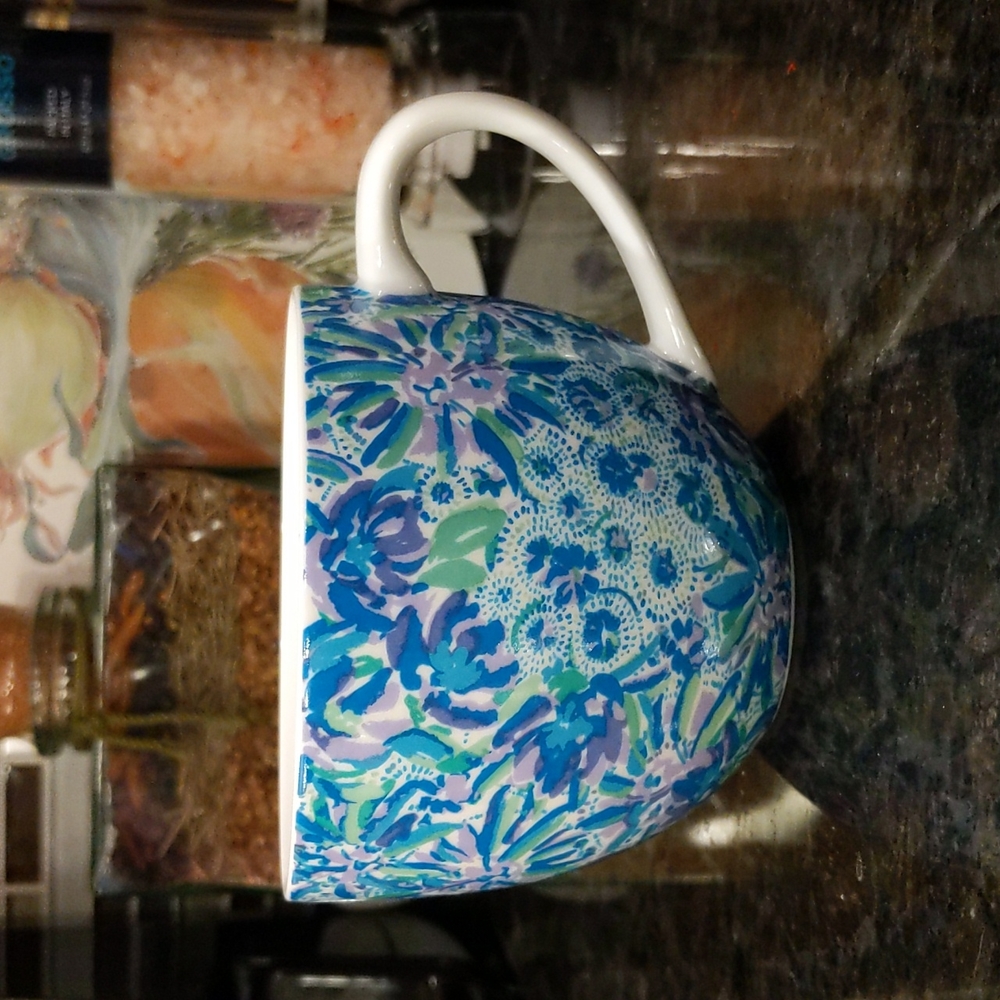 Lilly Pulitzer Lion Coffee Tea Mug Blue Purple Green